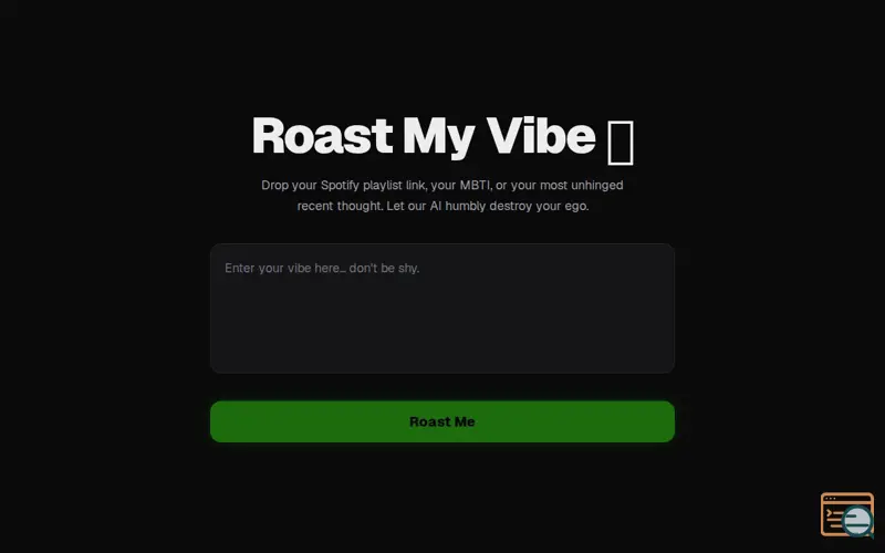 Screenshot of Roast My Vibe