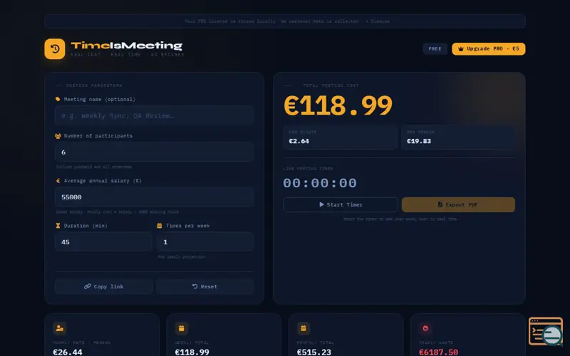 Screenshot of TimeIsMeeting