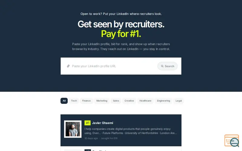 Screenshot of outbid.work