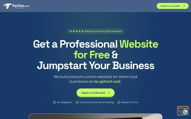 Screenshot of Tactiso.com - Premium Website Program