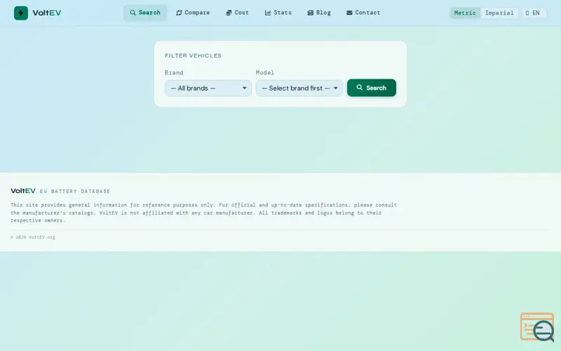 Screenshot of VoltEV