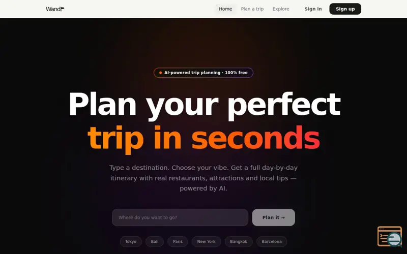 Screenshot of Wandr