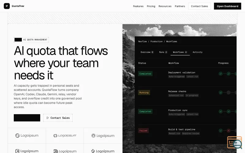 Screenshot of Quotaflow