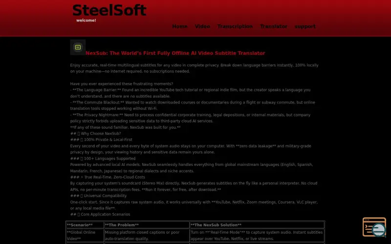 Screenshot of NexSub