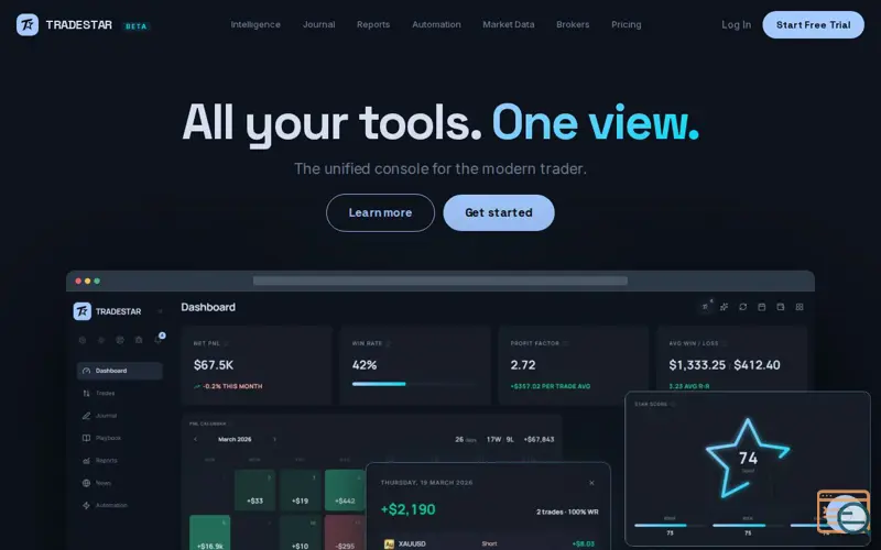 Screenshot of TradeStar, a launch using Thundermail