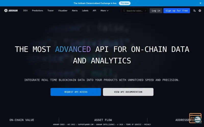 Screenshot of Arkham API