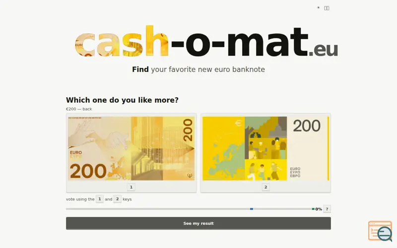 Screenshot of Cash-o-mat