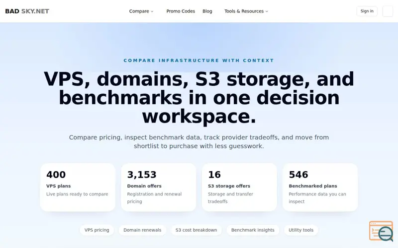 Screenshot of VPS Hosting Comparison