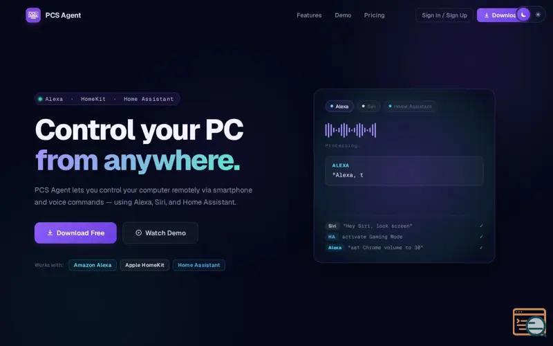 Screenshot of PCS Agent