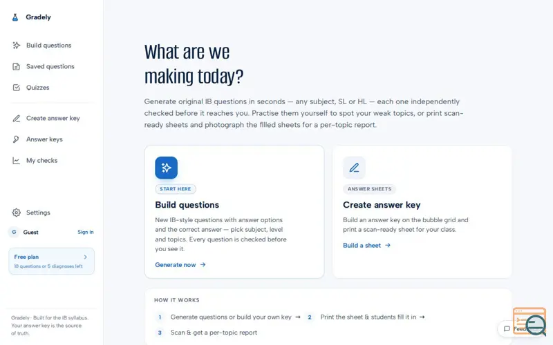 Screenshot of Gradely — diagnose a student's work