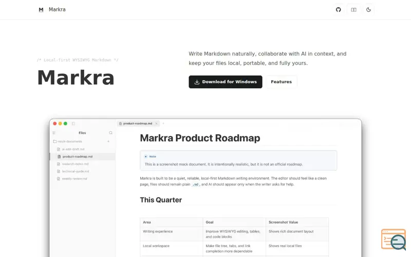 Screenshot of Markra