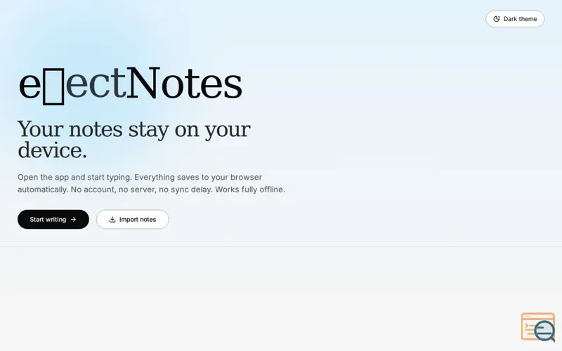 Screenshot of elnotes