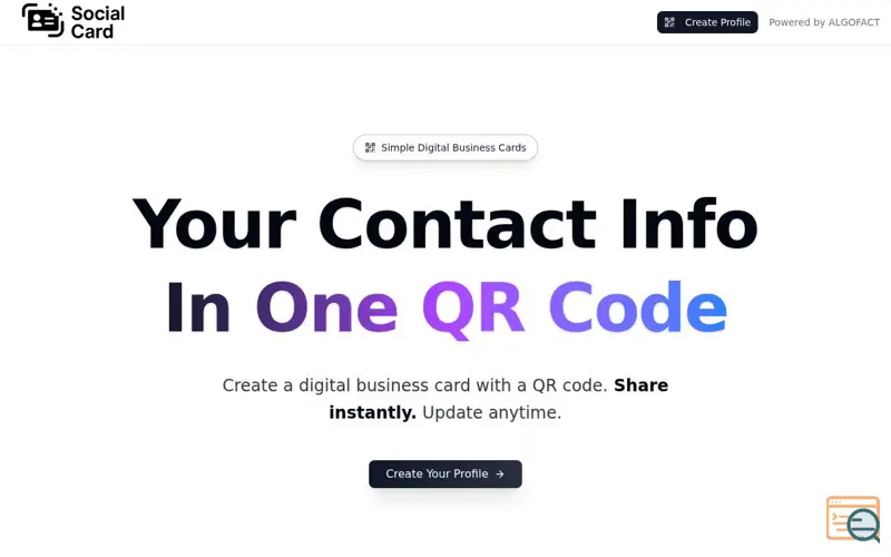 Screenshot of Social Card