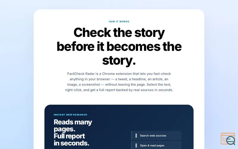 Screenshot of FactCheckRadar - Real-Time Fact Checking