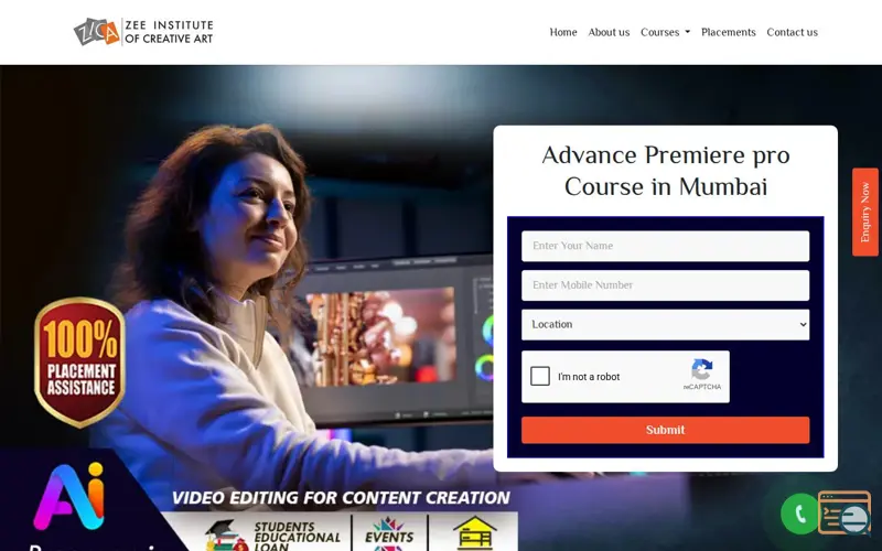 Screenshot of video editing course in zica institute
