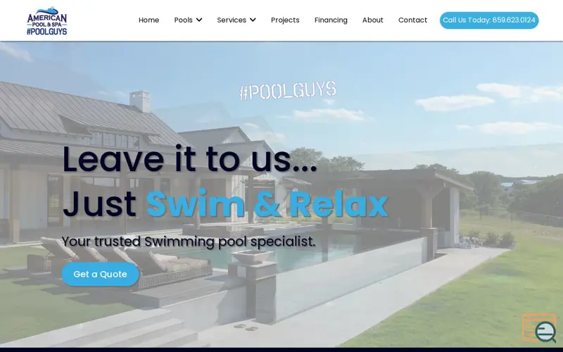 Screenshot of American Pool & Spa