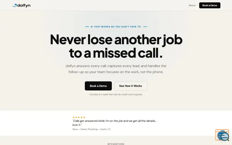 Screenshot of Dolfyn — AI Voice Agents