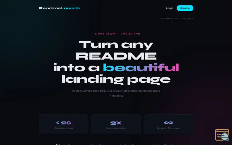 Screenshot of ReadmeLaunch