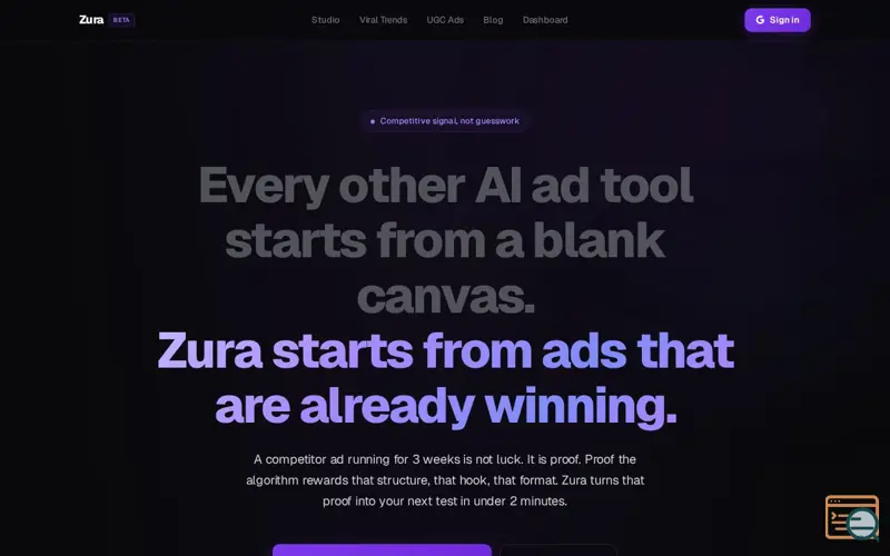 Screenshot of Zura