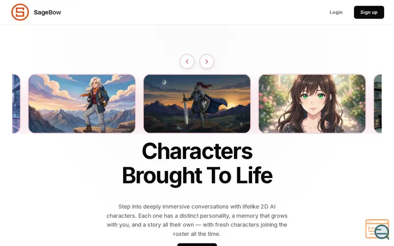 Screenshot of SageBow
