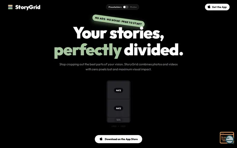 Screenshot of StoryGrid — Stories, perfectly divided.