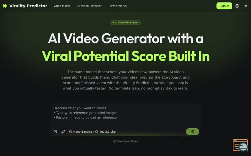 Screenshot of AI Video Maker with A Viral Score