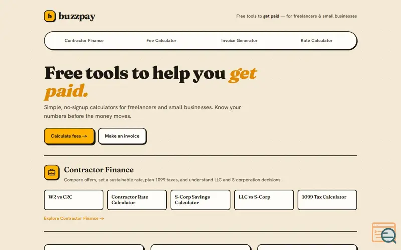 Screenshot of buzzpay