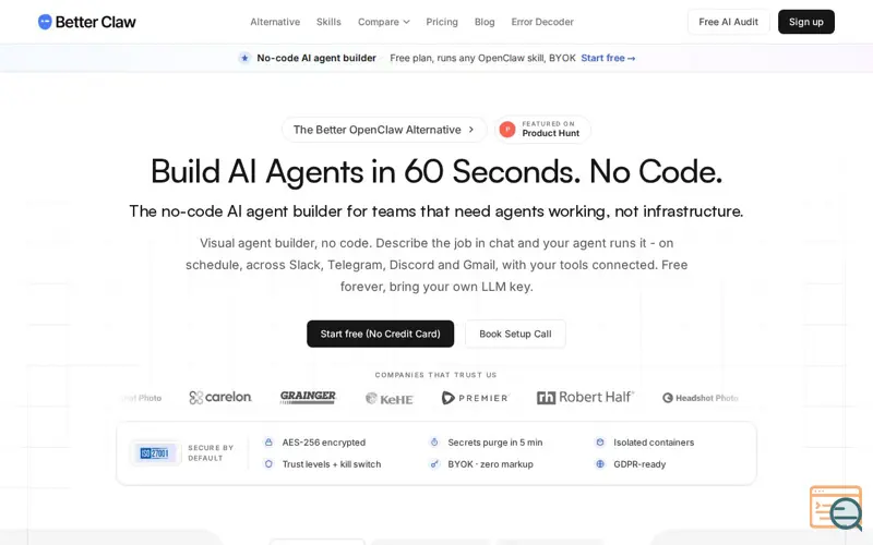 Screenshot of BetterClaw
