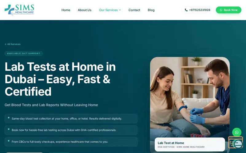 Screenshot of Lab Tests at Home in Dubai