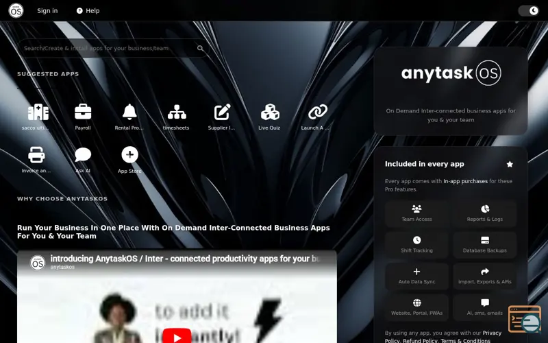 Screenshot of anytaskOS