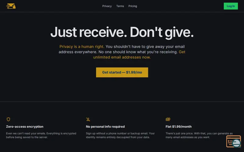 Screenshot of Justreceive