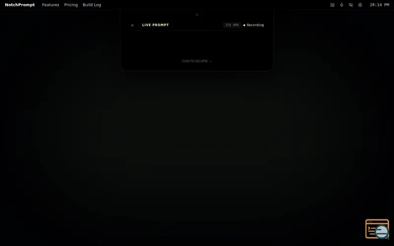 Screenshot of NotchPrompt