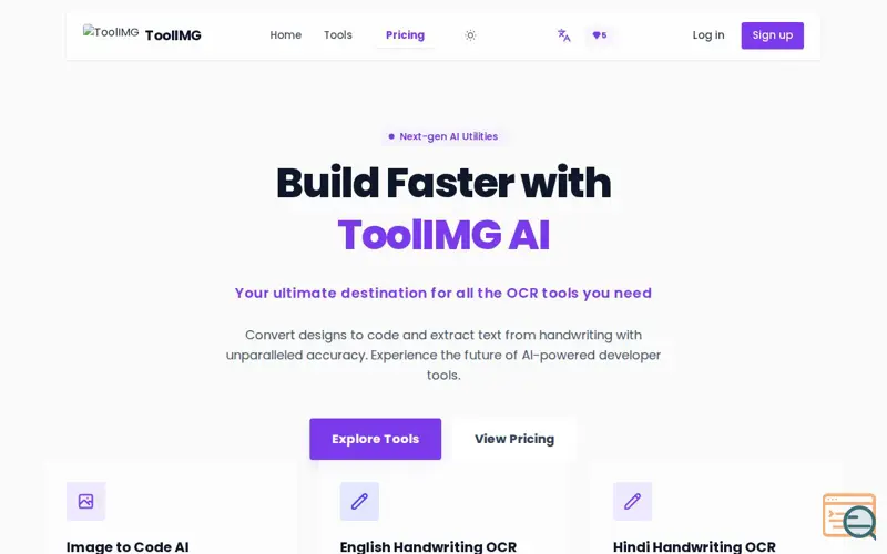 Screenshot of ToolIMG - AI Tools that just work