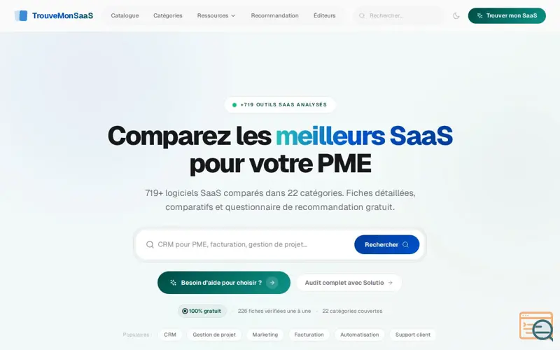 Screenshot of TrouveMonSaaS