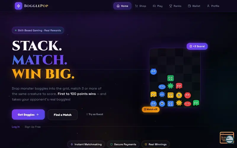 Screenshot of BogglePop