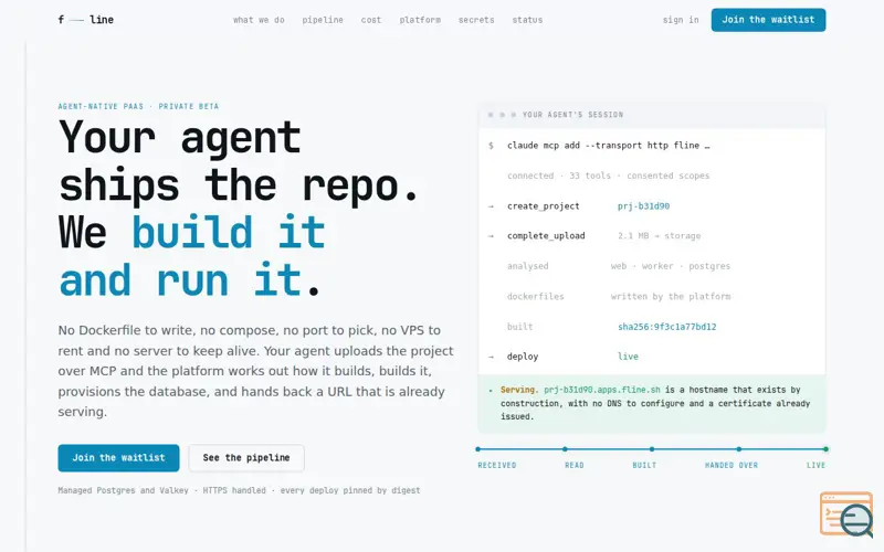 Screenshot of fline