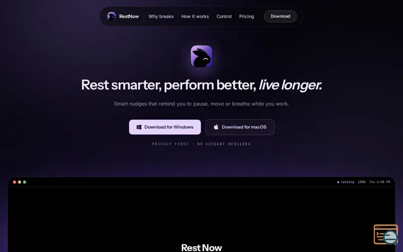 Screenshot of Rest Now 2.0 - Screen Break Timer