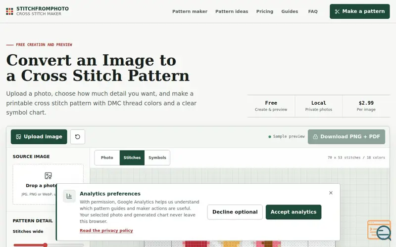 Screenshot of StitchFromPhoto