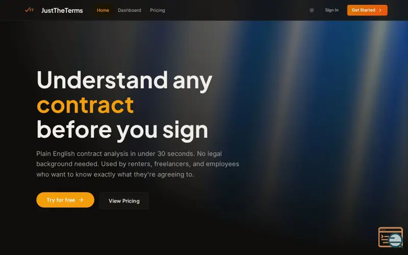 Screenshot of JustTheTerms