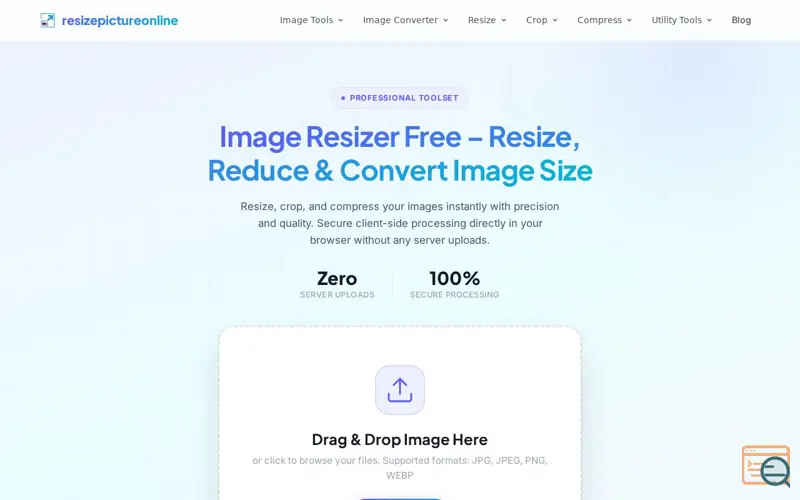 Screenshot of resizepictureonline