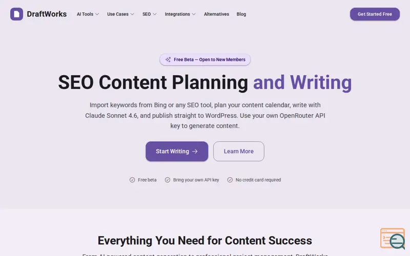 Screenshot of DraftWorks