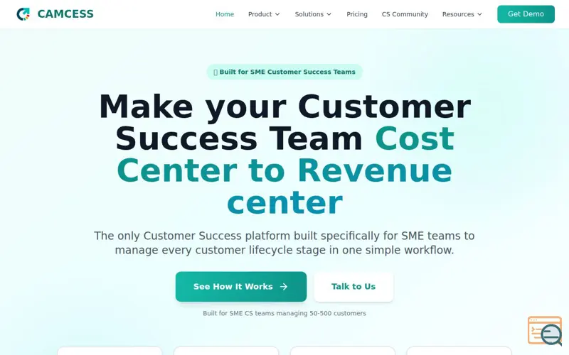 Screenshot of CAMCESS - AI Customer Success