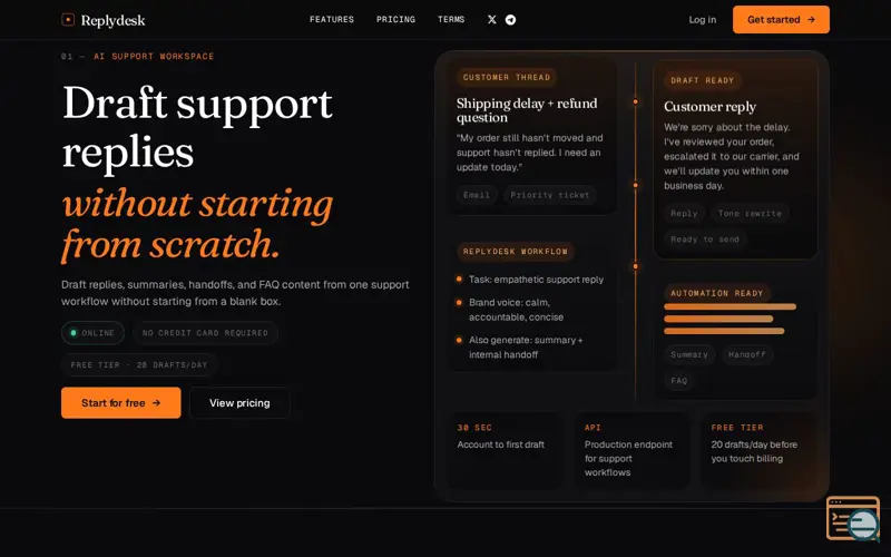 Screenshot of Replydesk