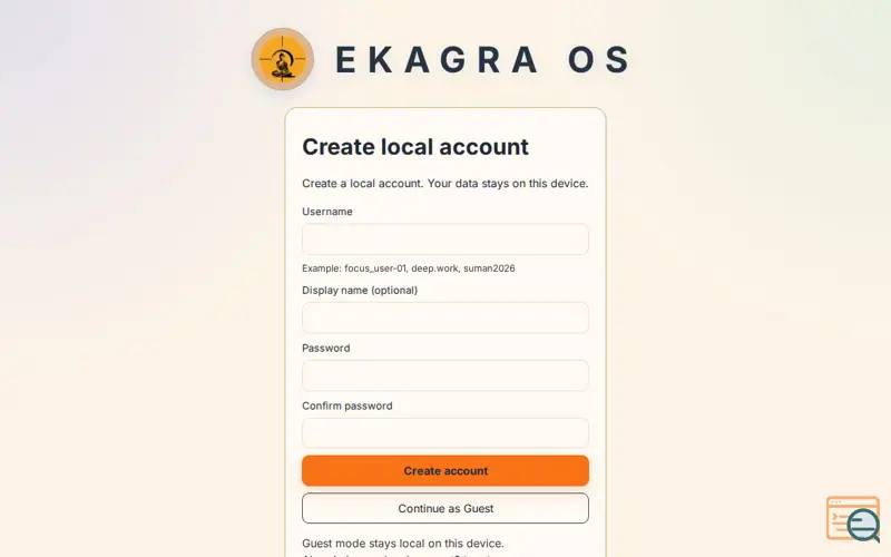 Screenshot of Ekagra OS