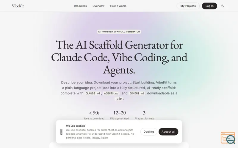 Screenshot of VibeKit