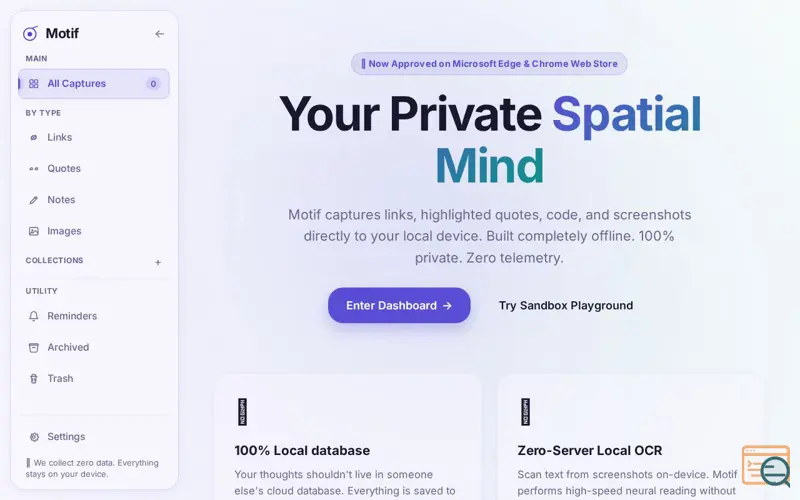 Screenshot of Motif
