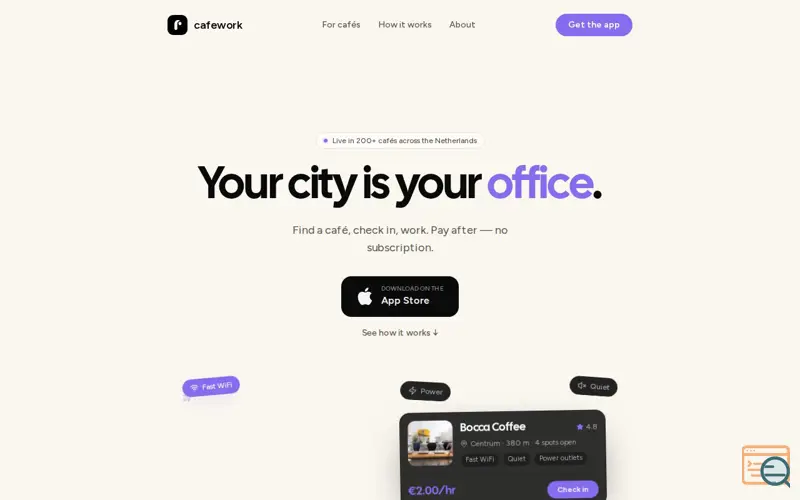 Screenshot of CafeWork