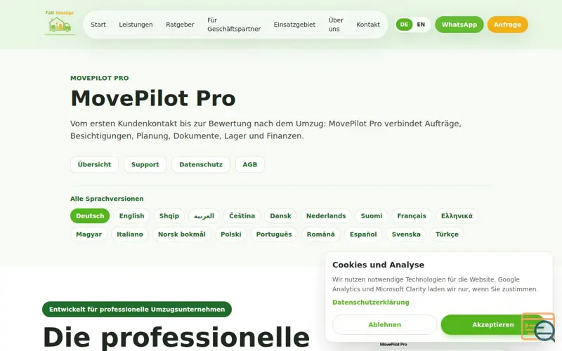 Screenshot of MovePilot Pro