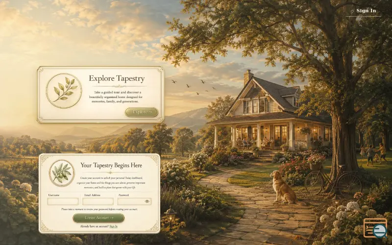 Screenshot of Welcome to Tapestry