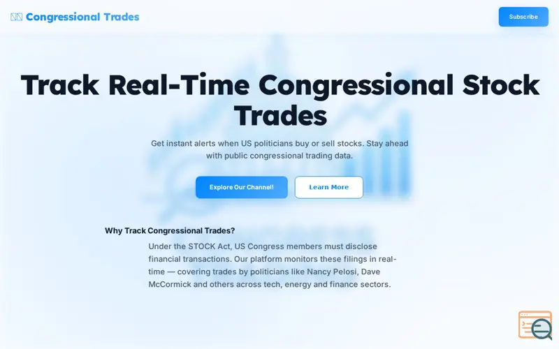 Screenshot of Live Pelosi & Senate Data
